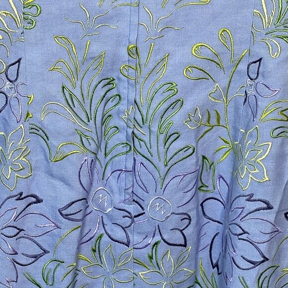 Vintage Maggy London‎ Linen Blend Embroidered Dress - Picture 6 of 7